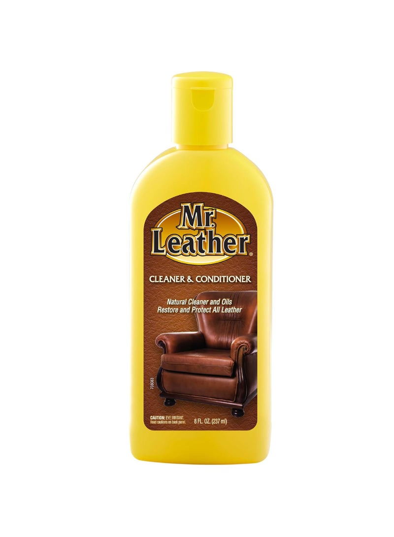 Mr. Leather Cleaner and Conditioner – Enriched Leather Conditioner – Leather Protector Liquid to Shine & Protect – Leather Cleaner for Car Interior, Furniture & More 8 oz - Image 1