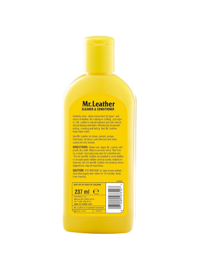 Mr. Leather Cleaner and Conditioner – Enriched Leather Conditioner – Leather Protector Liquid to Shine & Protect – Leather Cleaner for Car Interior, Furniture & More 8 oz - Image 2