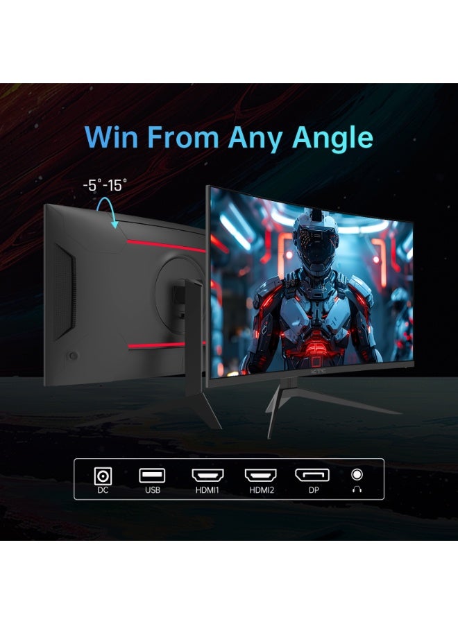 شاشة ألعاب KTC منحنية 32 بوصة 240 هرتز 1500R 1080P 125% sRGB 1 مللي ثانية، Freesync/G-sync HDR10، منافذ HDMI/DP/USB VESA، قابلة للتعديل، Xbox PS5 Switch، أسود - Image 5