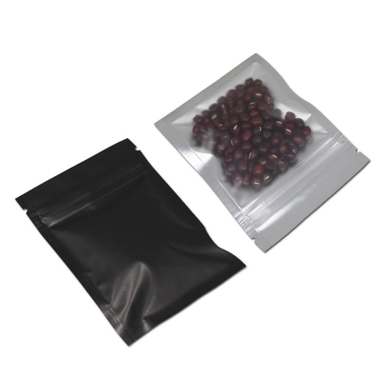 PABCK 100 Pcs Clear Mylar Bags Matte Black 2.9x3.9inch (2.5x2.7inch inside size) Heat Seal Resealable Airtight Zipper Lock Pouch for Zip Reclosable Lock Food Storage Grocery Pack - Image 4