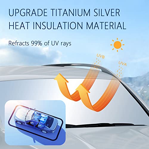Aokdom 240T Thickened Automotive Glass Sunshade and Comes with Storage Bag,Keep Car Interior Cool,Windshield Sun Shade Fit for Small Cars(M(55.12 * 27.6 inch) - Image 4
