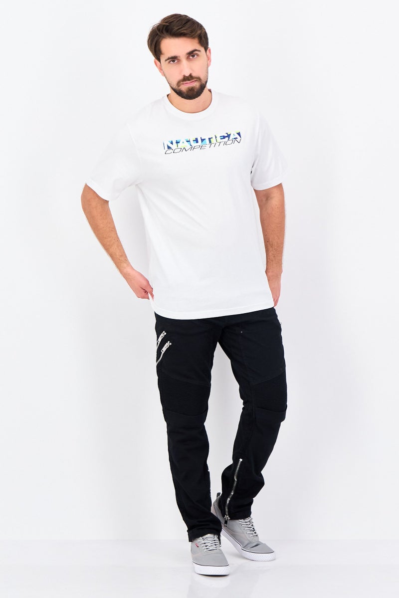 NAUTICA Men Crew Neck Short Sleeve Graphic Print T-Shirt, White - Image 2