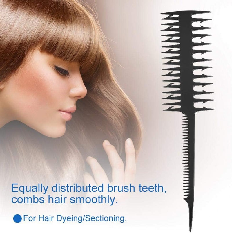 Brrnoo Professional Double-Sided Wide And Fine Teeth, Highlighting Comb, Hair Dyeing Device, Pointed, Needle-Shaped, Piece Strip Dyeing, Hair Braiding Tools For Salon, Household (Black) - Image 3