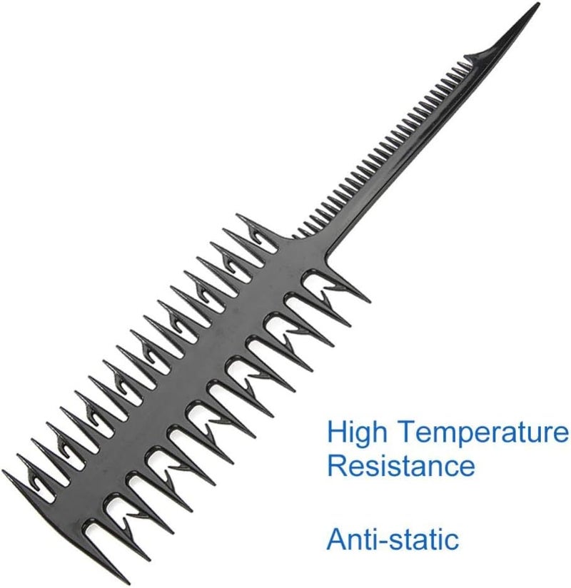 Brrnoo Professional Double-Sided Wide And Fine Teeth, Highlighting Comb, Hair Dyeing Device, Pointed, Needle-Shaped, Piece Strip Dyeing, Hair Braiding Tools For Salon, Household (Black) - Image 2