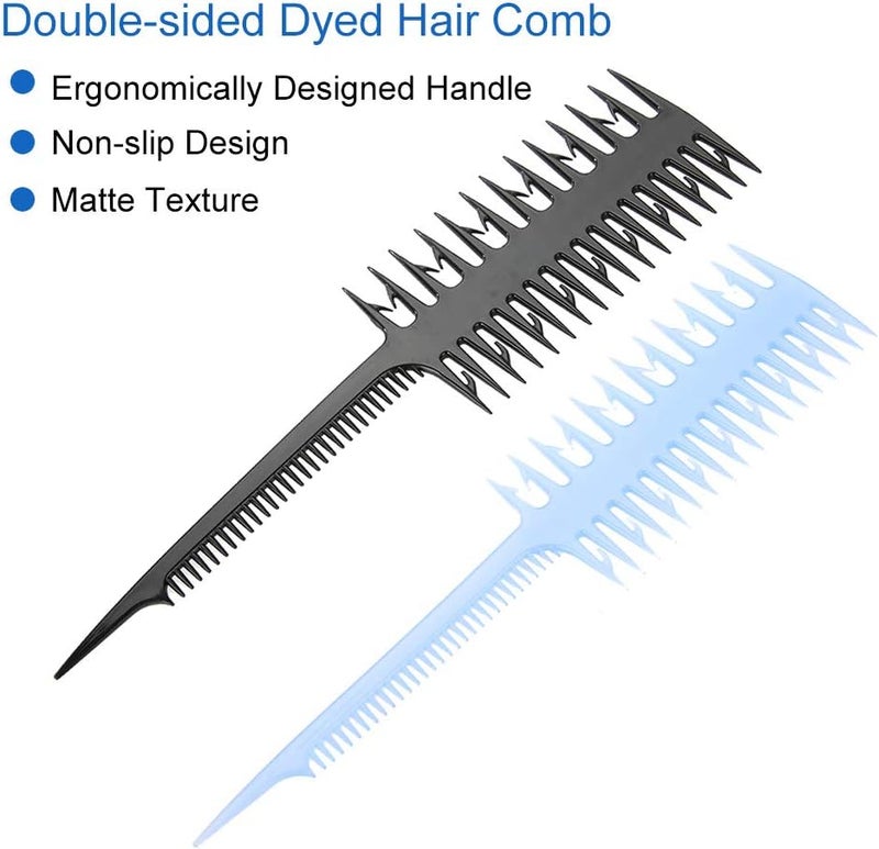 Brrnoo Professional Double-Sided Wide And Fine Teeth, Highlighting Comb, Hair Dyeing Device, Pointed, Needle-Shaped, Piece Strip Dyeing, Hair Braiding Tools For Salon, Household (Black) - Image 5