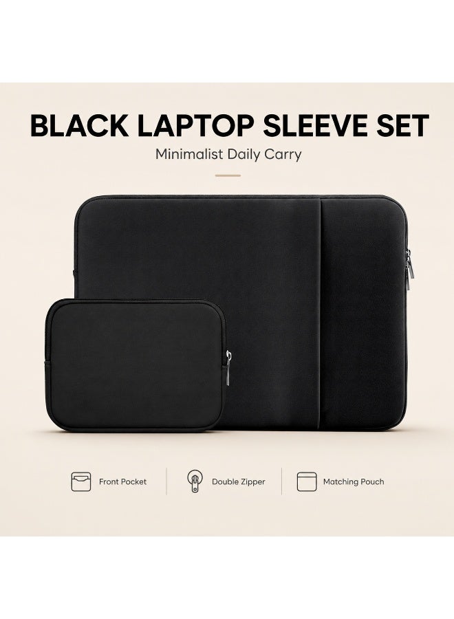 13 Inch Laptop Sleeve Case with Front Pocket & Accessories Pouch, Protective Soft Case Padded Cover Compatible with MacBook Neo A18 13.3" MacBook Air/Pro M1 M2 M3 M4  (Black) - Image 3