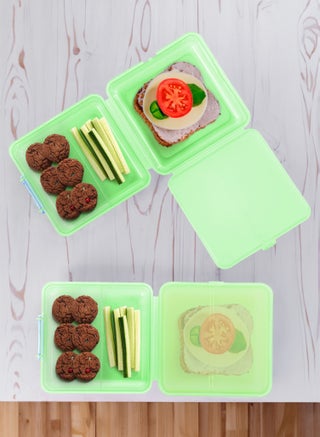 Lunch Box For Kids With 3 Compartment Smart Cube Green - view 3
