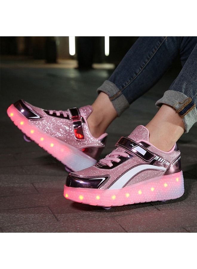 Generic - Roller Shoes USB Charge Girls Boys Sneakers with Wheels LED Roller Skates Shoes - Image 1