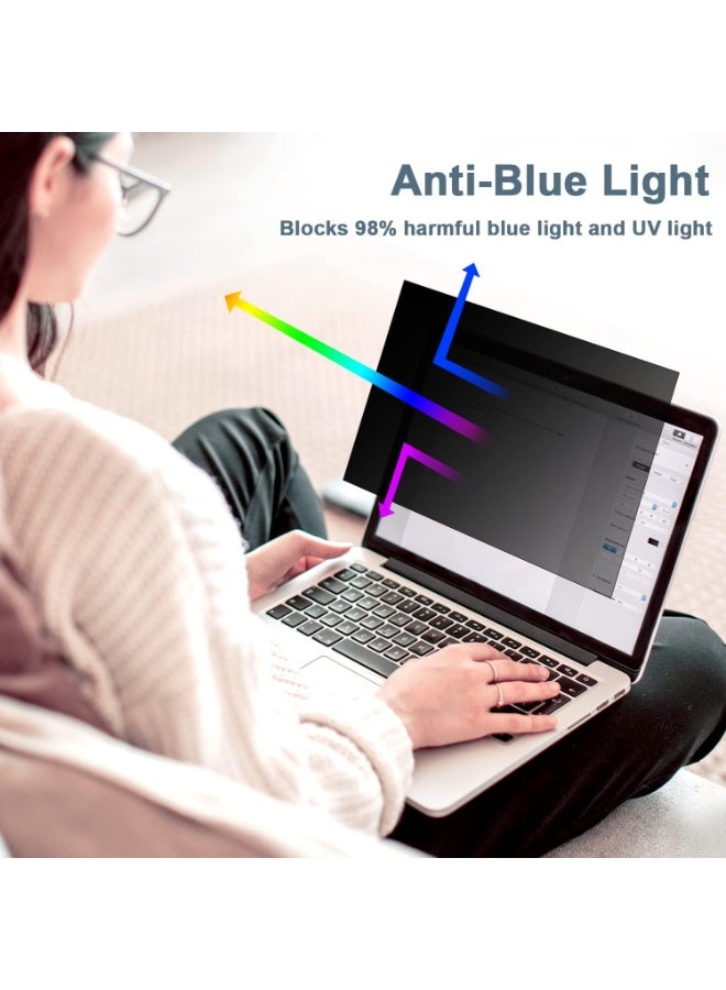 شاشة خصوصية مغناطيسية للكمبيوتر المحمول 14 بوصة، متوافقة مع HP Dell Xps Acer Asus Samsung Lenovo ThinkPad، لشاشة عرض كمبيوتر محمول قابلة للإزالة بنسبة 16:9 وشاشة خصوصية وحامي مضاد للتوهج - Image 4