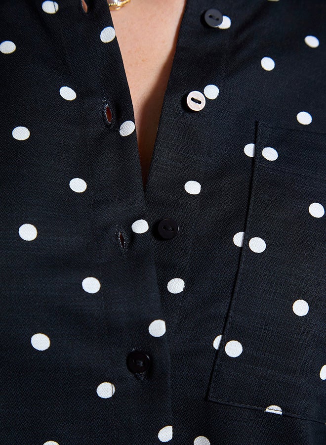 Virgio VIRGIO 100% Cotton Polka Dot Boxy Crop Shirt  - Image 4
