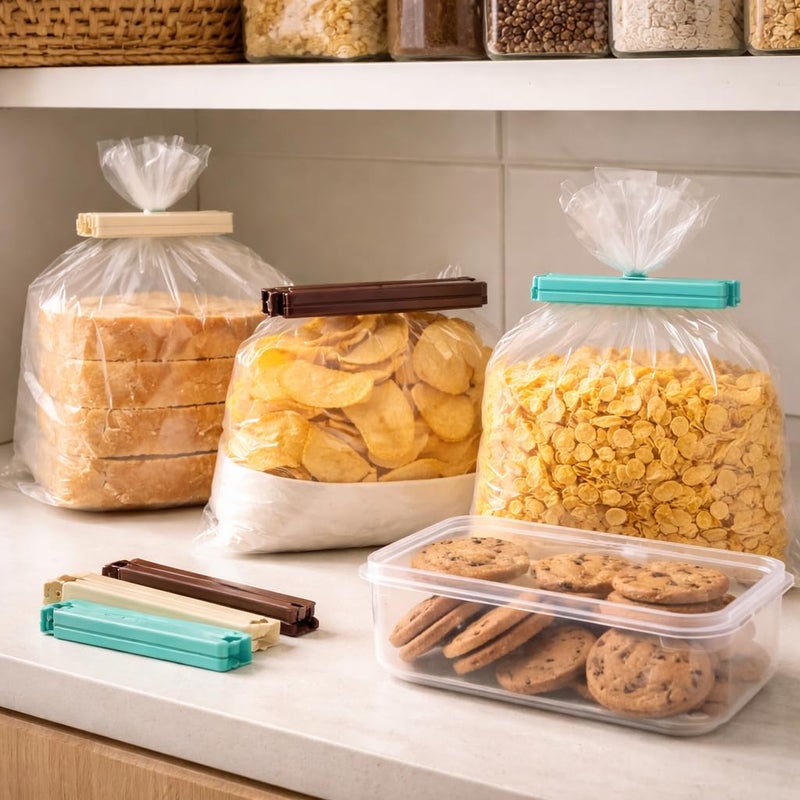 Reusable Food Bag Sealing Clips for Chips, Bread & Snack Bags, Airtight Plastic Kitchen Storage Clips – 9 PCS, 3 Sizes, Multicolor - Image 4