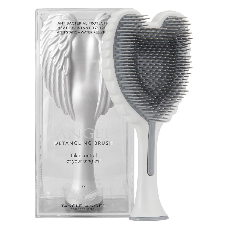 Tangle Angel Detangling Hair Brush Anti Static Angel Wing Hair Brush with Soft Flexible Bristle for Straight Wavy Hair Tangle Angel Hair Detangler Brushes for Blow Drying Shower Matt White - Image 2