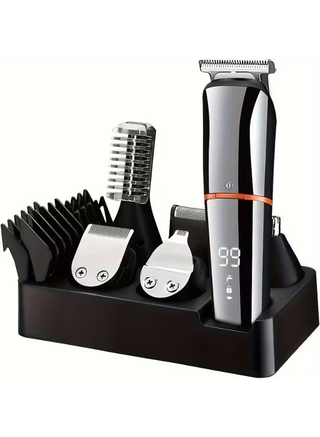 Arabash Premium Quality Men'S 6-in-1 Beard Trimmer & Nose Hair Trimmer Kit with USB Rechargeable Lithium Battery, Precision Body & Facial Hair Trimmer, Ergonomic Design, Includes Multiple Attachments & Carrying Case - Father'S Day Gift, Grooming Tool, Sleek Grooming Tool, Durable Plastic Body, Highquality Trimmer - Image 1