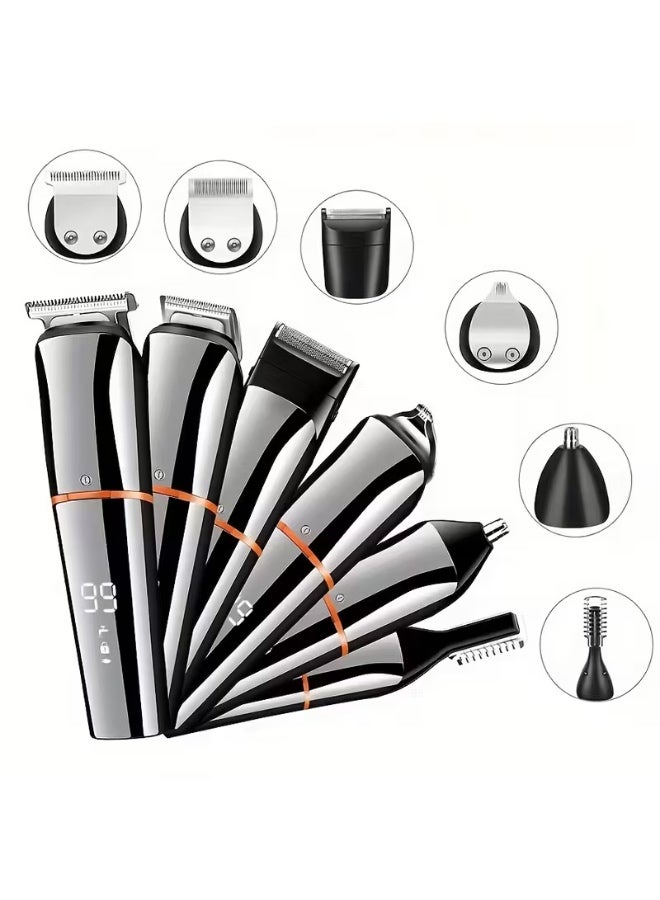 Arabash Premium Quality Men'S 6-in-1 Beard Trimmer & Nose Hair Trimmer Kit with USB Rechargeable Lithium Battery, Precision Body & Facial Hair Trimmer, Ergonomic Design, Includes Multiple Attachments & Carrying Case - Father'S Day Gift, Grooming Tool, Sleek Grooming Tool, Durable Plastic Body, Highquality Trimmer - Image 3