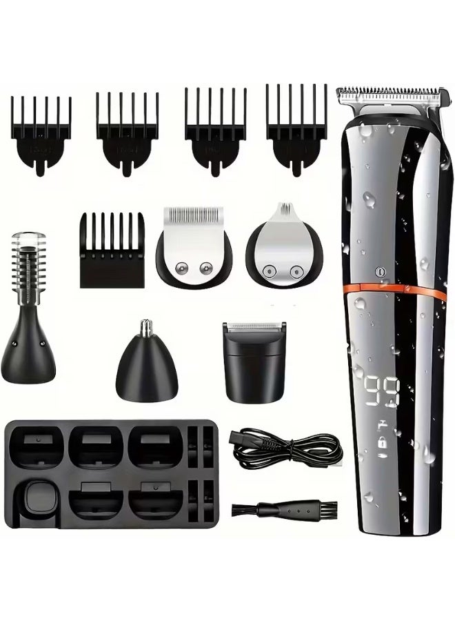 Arabash Premium Quality Men'S 6-in-1 Beard Trimmer & Nose Hair Trimmer Kit with USB Rechargeable Lithium Battery, Precision Body & Facial Hair Trimmer, Ergonomic Design, Includes Multiple Attachments & Carrying Case - Father'S Day Gift, Grooming Tool, Sleek Grooming Tool, Durable Plastic Body, Highquality Trimmer - Image 2