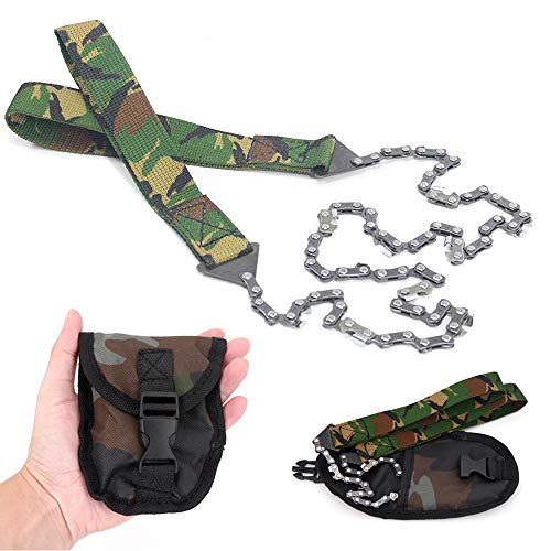 Sudopru 24 Inch Pocket Chainsaw with Handles, Survival Wire Saw for Trees, Camping Hand Chain Saws, Tree Cutting Rope Saw - Image 4