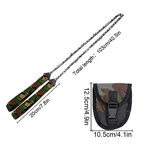 Sudopru 24 Inch Pocket Chainsaw with Handles, Survival Wire Saw for Trees, Camping Hand Chain Saws, Tree Cutting Rope Saw - Image 5