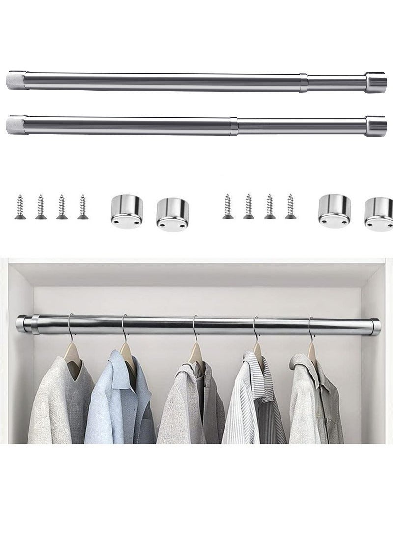 Monda 2pcs Adjustable Telescopic Wardrobe Rod 51–80cm | Heavy-Duty Stainless Steel Closet Hanging Bar | Space-Saving Clothes Rail for Closet Organization & Home Storage - Image 1