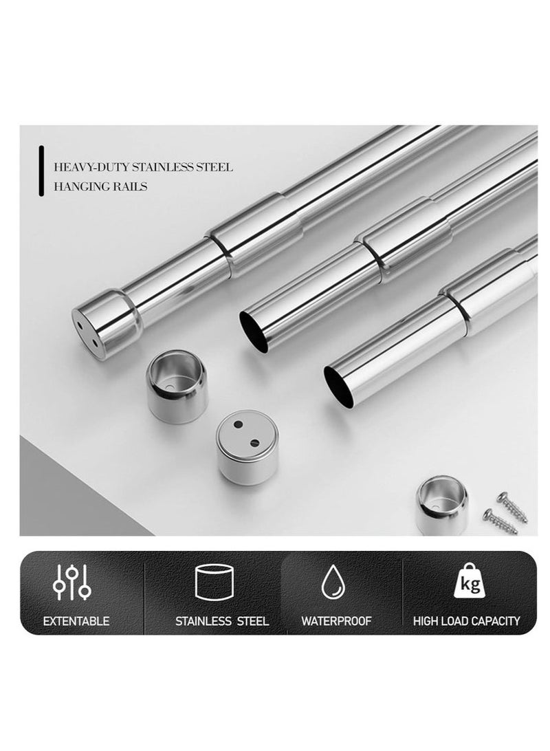 Monda 2pcs Adjustable Telescopic Wardrobe Rod 51–80cm | Heavy-Duty Stainless Steel Closet Hanging Bar | Space-Saving Clothes Rail for Closet Organization & Home Storage - Image 5