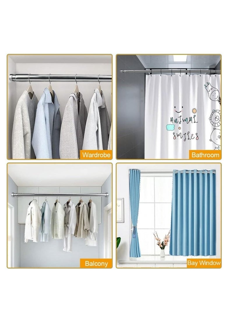 Monda 2pcs Adjustable Telescopic Wardrobe Rod 51–80cm | Heavy-Duty Stainless Steel Closet Hanging Bar | Space-Saving Clothes Rail for Closet Organization & Home Storage - Image 4
