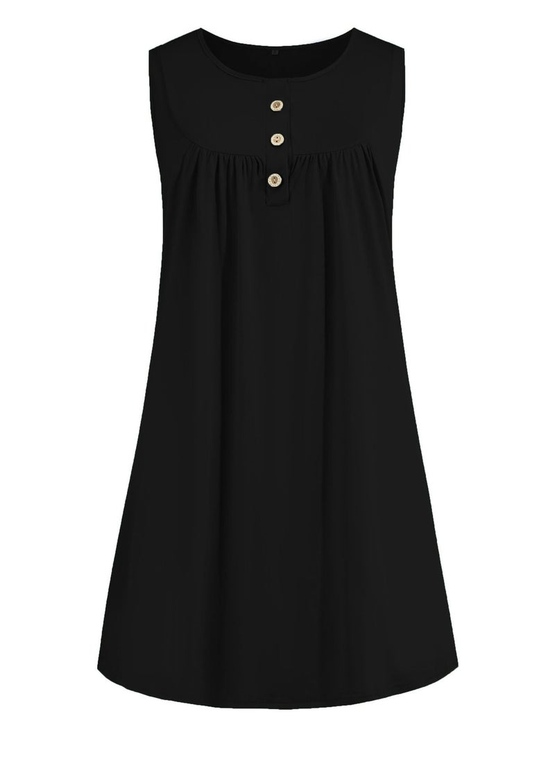 Loquat Fashion Simple Vest Casual Sleeveless Dress - Image 1