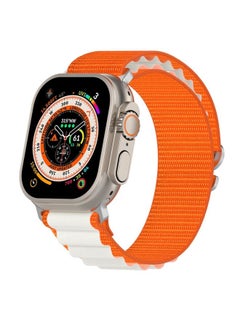 Replacement Strap Double Color Nylon Watch Band For Apple Watch Ultra 49mm Orange+Starlight