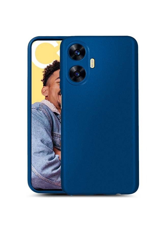 Techie Stylish TPU Silicone Back Cover Case for Realme C55 – Slim Fit Design, Smooth and Soft – Navy Blue - Image 1