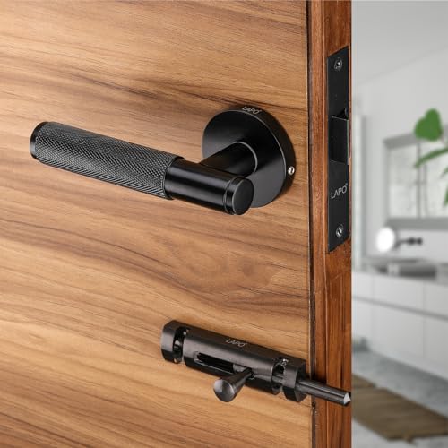 LAPO Door Locking System for Home | 45x45 Lock Body | Brass Latch | Compatible with Left-Right Door | Supports 30–50mm Thickness | Keyless Mechanism | Black Finish | 3 Years Warranty | Ro-2100 - Image 2