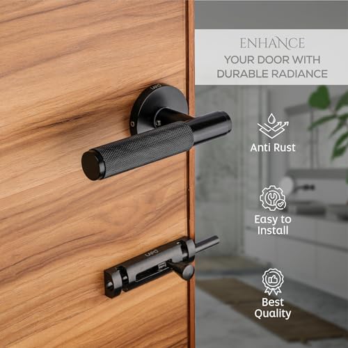 LAPO Door Locking System for Home | 45x45 Lock Body | Brass Latch | Compatible with Left-Right Door | Supports 30–50mm Thickness | Keyless Mechanism | Black Finish | 3 Years Warranty | Ro-2100 - Image 5