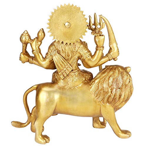 ARTVARKO Goddess Vaishno Devi | Maa Durga Murti for Puja Statue Brass Sculpture Art Indian Decor Puja Idol 9.5 Inches - Image 5