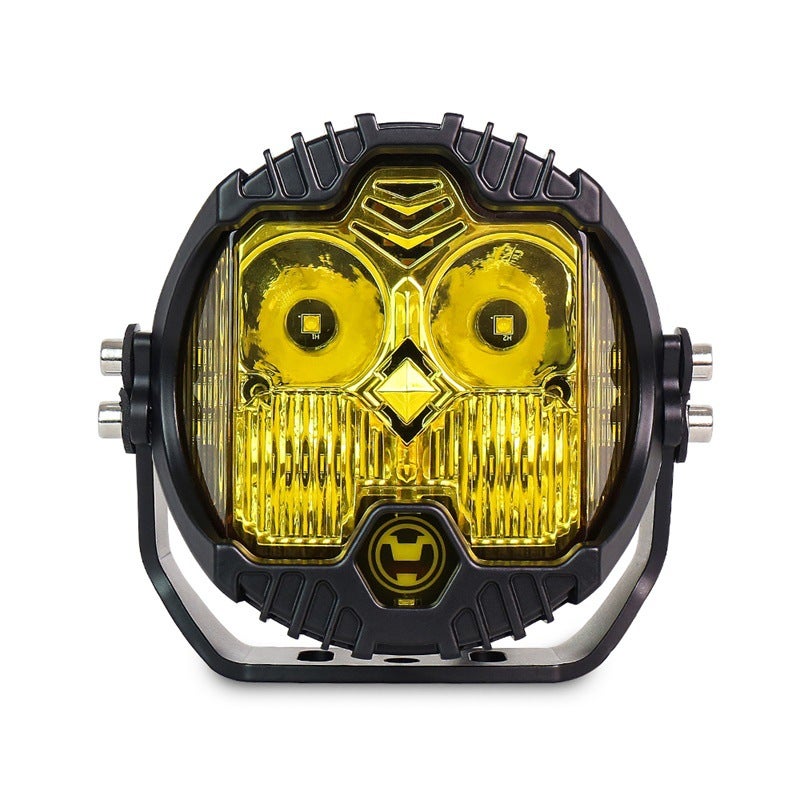 The new LED car lights are suitable for jeep Wrangler off-road modified 50W spotlights 5 inch three-sided luminous A- pillar roof lights Yellow light Yellow light