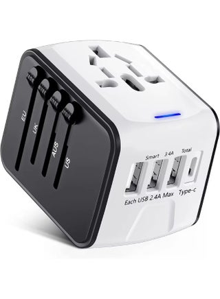 Universal Travel Adapter, International Plug Adapter Fast 2,4A 4-USB European Power Plug, AC Wall Charger – Worldwide Outlet for Europe US USA UK EU AUS, White - pzsku/Z21D23E6ED204E9D02E9DZ/45/1746399831/f1c03504-fc6d-4395-96ea-8b632e89b01c
