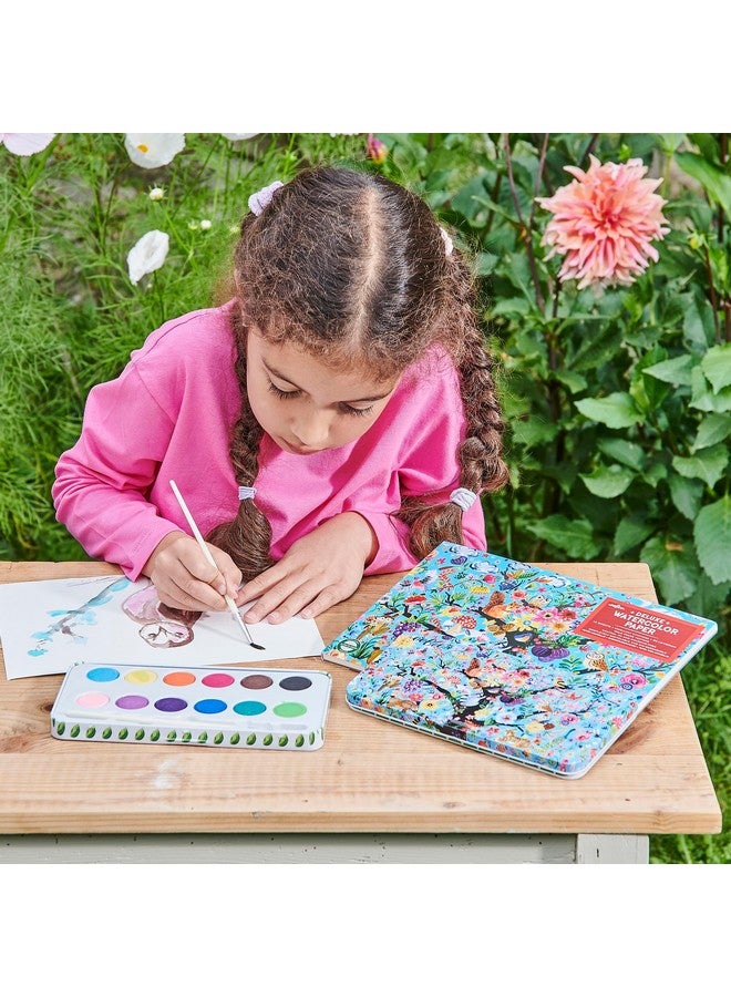 eeBoo: Tree of Life 12 Watercolors - Paint Set w Brush, Beautiful Design Tin Box, 12 Vibrant Colors, Kids Art Supplies, Ages 3+ - Image 5