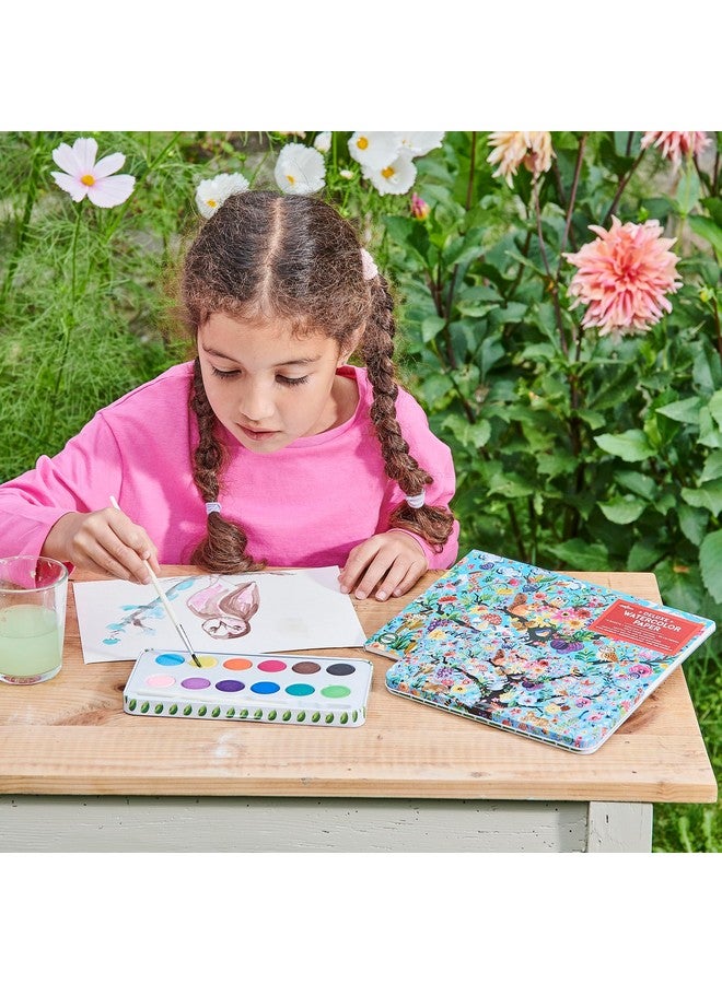 eeBoo: Tree of Life 12 Watercolors - Paint Set w Brush, Beautiful Design Tin Box, 12 Vibrant Colors, Kids Art Supplies, Ages 3+ - Image 4