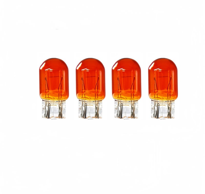Kadiby 7444NA Bulb 7444 Amber Light Bulbs7443NA T20 Auto Brake Light BulbsTailTurn Signal Yellow Orange WY215W Long Life Lights Bulbs fit for Cruze Equinox Dart Altima 4Runner Camry Rav4 4 Pack - Image 3