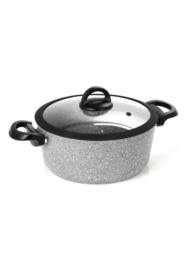 كوك ان عبود وعاء طهي من الجرانيت الحيوي مع غطاء من الزجاج والسيليكون - Image 1