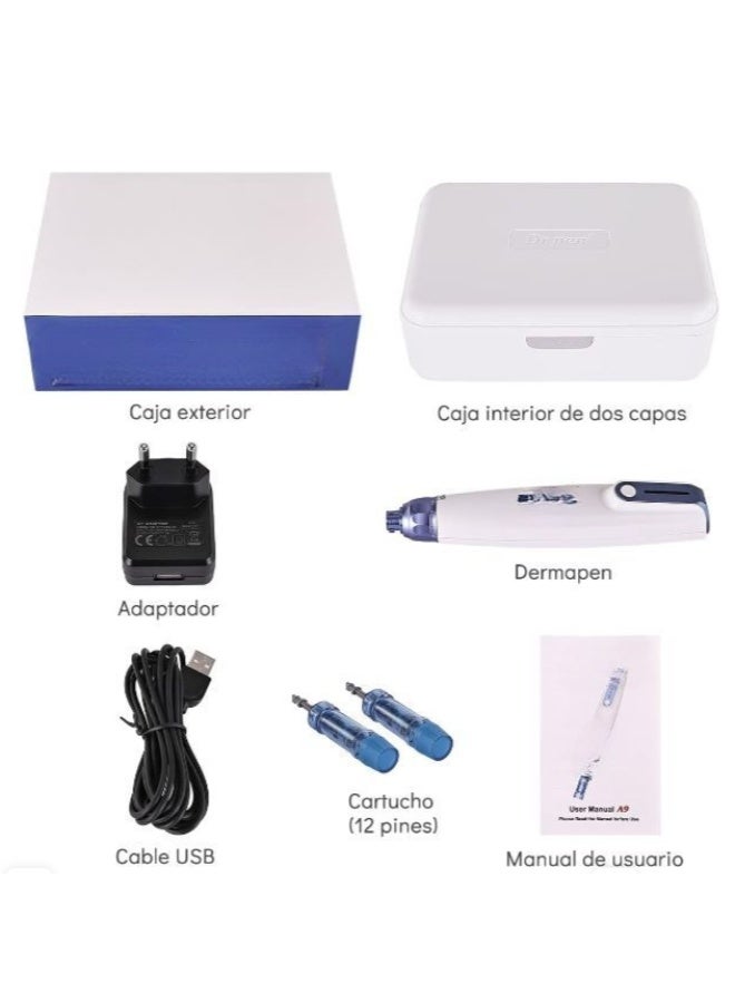 Professional Derma Pen (Dr Pen A9) – Electric device for facial and body rejuvenation, adjustable needle depth up to 2.5 mm, 6 speeds, rechargeable - Image 4