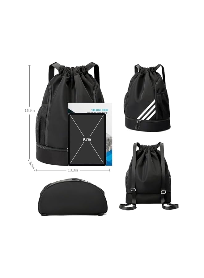 S-TOP Xspring Drawstring Backpack, Fashionable String Bag with Multiple Compartments, Comfortable Shoulder Straps for School, Travel and Daily Use - Image 3