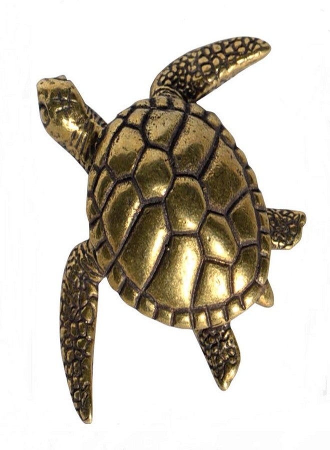 DMtse Brass Mini Longevity Sea Turtle Statue Figurines Sculpture Ornaments Collectibles of Good Health Good Lucky Long Life Mascot Lucky Gift - Image 1