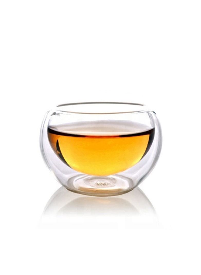 تيلاند كوب بوروسيليكات زجاجي بجدار مزدوج للمشروبات الساخنة والباردة 0.15 لتر