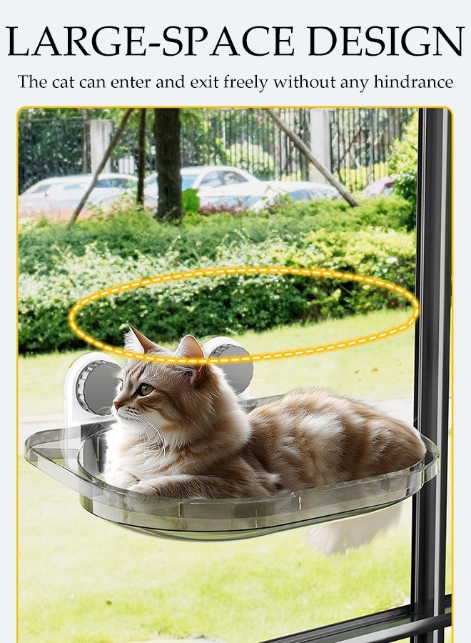 DUNISO Cat Hammock Cordless Cat Window Bed Indoor Kitty Shelf Nest with Cat Scratcher Sturdy Heavy Duty Non-Drilling Strong Suction Cups Durable Cat Hammock Window Seat Mess-Free Waterproof Cats Window Nest - Image 2