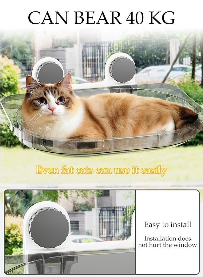 DUNISO Cat Hammock Cordless Cat Window Bed Indoor Kitty Shelf Nest with Cat Scratcher Sturdy Heavy Duty Non-Drilling Strong Suction Cups Durable Cat Hammock Window Seat Mess-Free Waterproof Cats Window Nest - Image 3