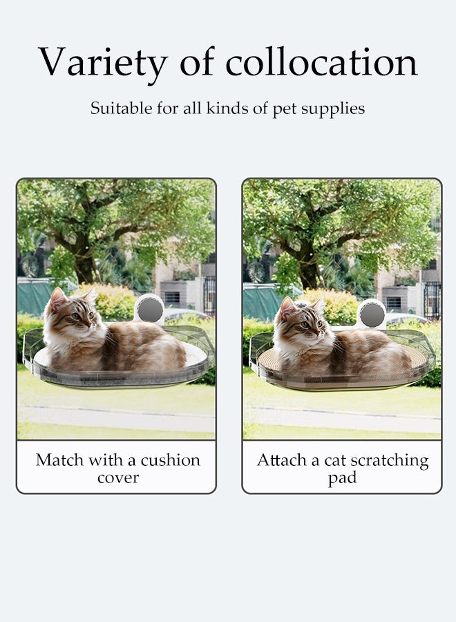 DUNISO Cat Hammock Cordless Cat Window Bed Indoor Kitty Shelf Nest with Cat Scratcher Sturdy Heavy Duty Non-Drilling Strong Suction Cups Durable Cat Hammock Window Seat Mess-Free Waterproof Cats Window Nest - Image 5