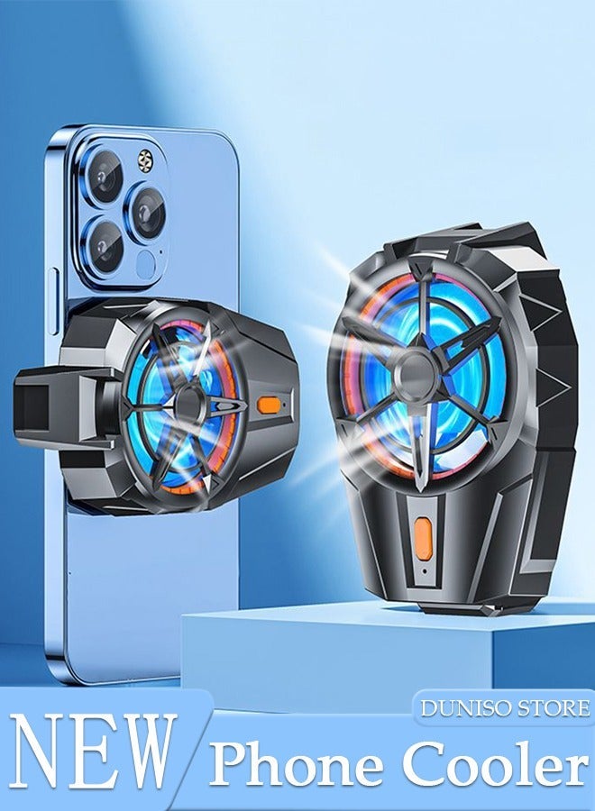 DUNISO Phone Cooler for Live Streaming and Gaming, Fast Phone Cooling Fan with Adjustable 3 Gear Wind Speed and Adjustable Stand, Fit All Types of iPhone Android Smartphones - Image 1