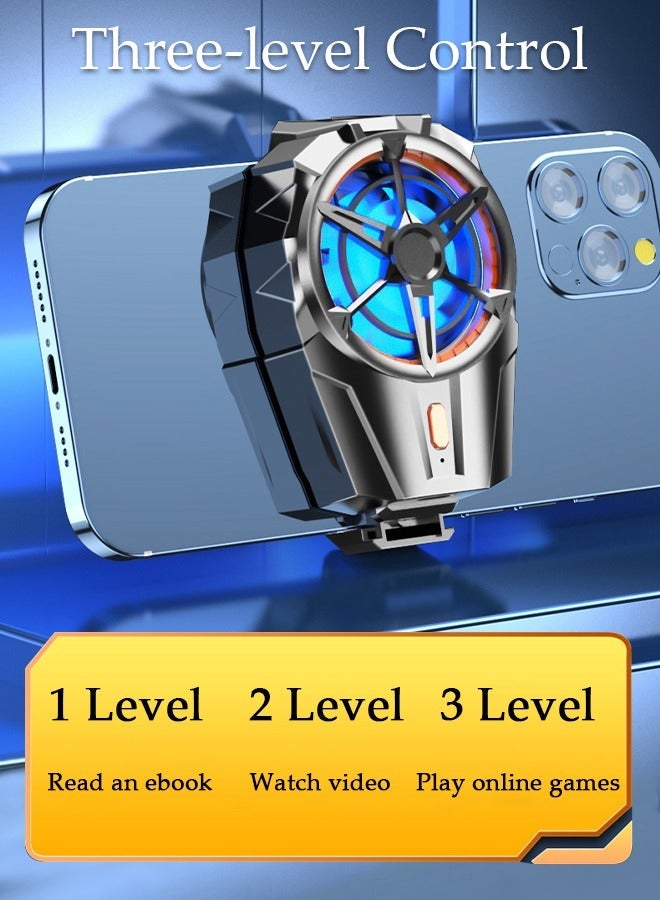 DUNISO Phone Cooler for Live Streaming and Gaming, Fast Phone Cooling Fan with Adjustable 3 Gear Wind Speed and Adjustable Stand, Fit All Types of iPhone Android Smartphones - Image 2