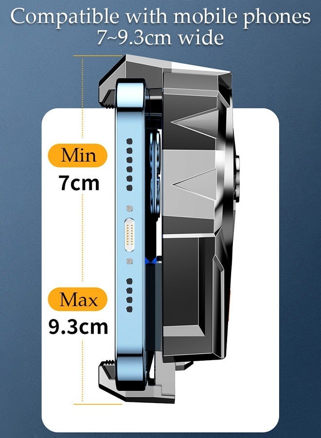 DUNISO Phone Cooler for Live Streaming and Gaming, Fast Phone Cooling Fan with Adjustable 3 Gear Wind Speed and Adjustable Stand, Fit All Types of iPhone Android Smartphones - Image 5