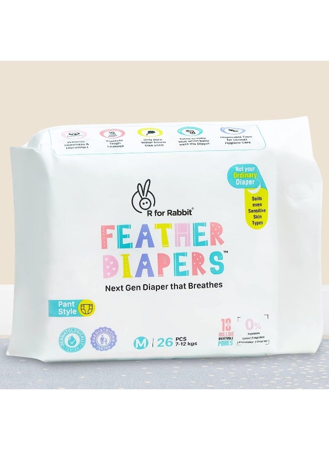 R for Rabbit - R for Rabbit Medium Size Premium Feather Diaper for Baby 7 to 12 kgs (26 Pack Offer) - Image 1