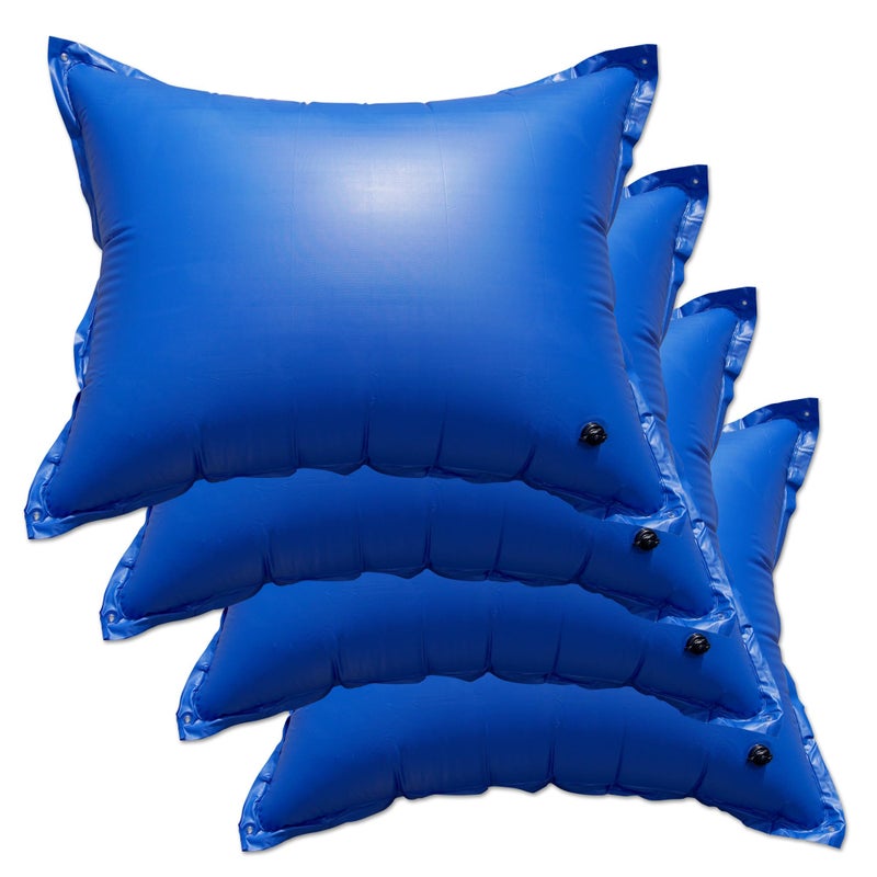 Robelle 4 ft. x 5 ft. 4-Pack Extra Heavy Duty Pool Pillow for Winterizing Above Ground Pools, Double Seams, .25 MM Thick Vinyl, Easier-to-Use Boston Valve, 4 Reinforced Grommets, 50 ft. Rope - Image 1
