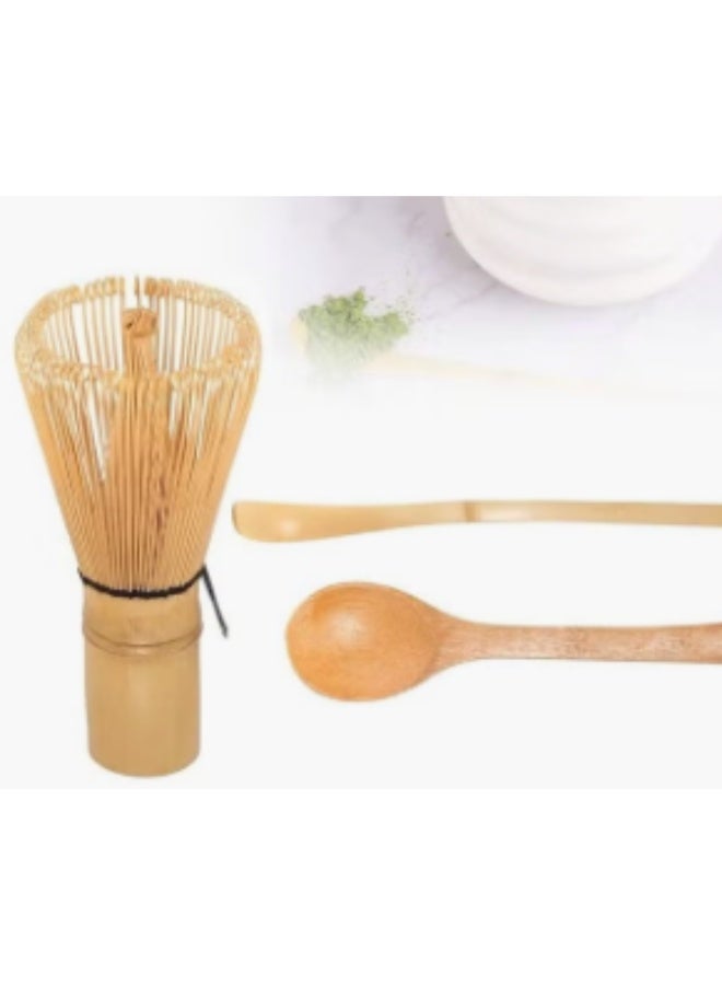 Satinior 3-Piece Matcha Tea Whisk Set Traditional Handmade Matcha Tea Tool Ceremony Accessories Set Matcha Stirrer Bamboo Spoon Set - Image 1