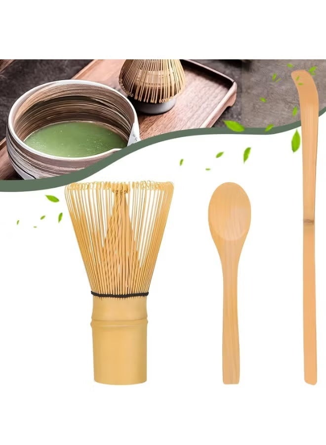 Satinior 3-Piece Matcha Tea Whisk Set Traditional Handmade Matcha Tea Tool Ceremony Accessories Set Matcha Stirrer Bamboo Spoon Set - Image 2